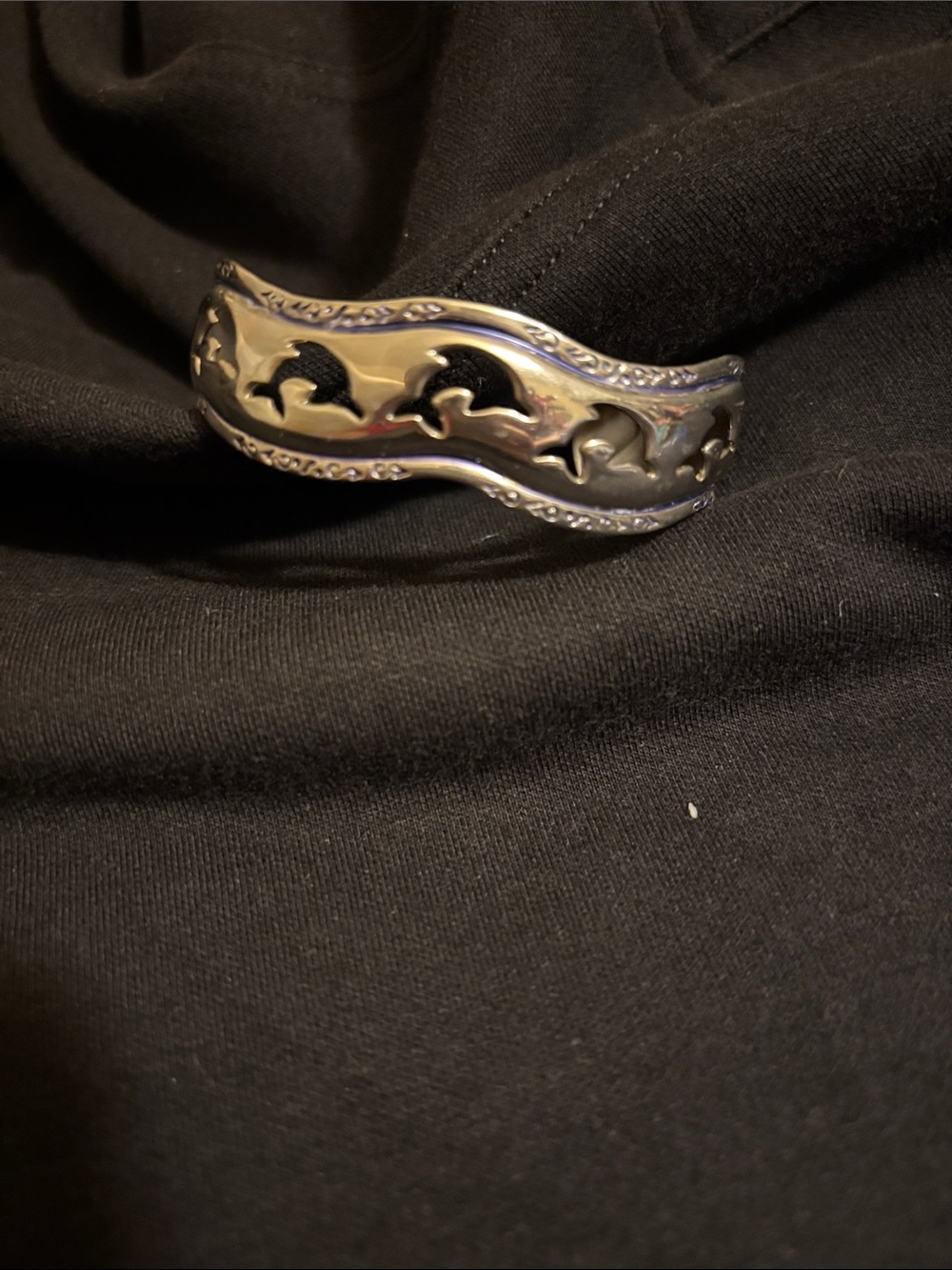 Silvertone Dolphin Bangle